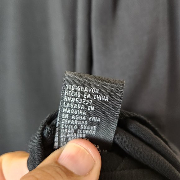 Unique Spectrum V-Neck Black Embroidered Tunic Choke Collar Women's Size XL - Picture 8 of 15